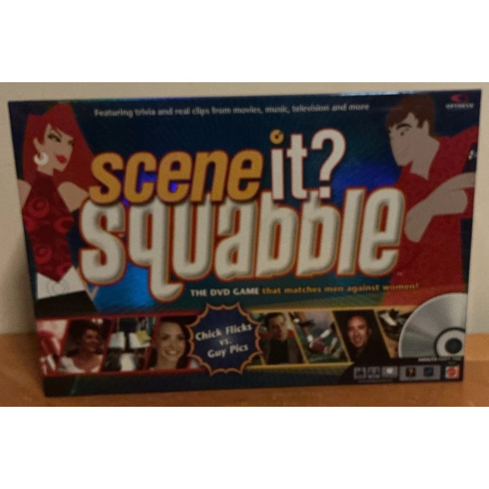 Scene It? Squabble DVD Game Chick Flicks vs Guy Pics Family Party Trivia